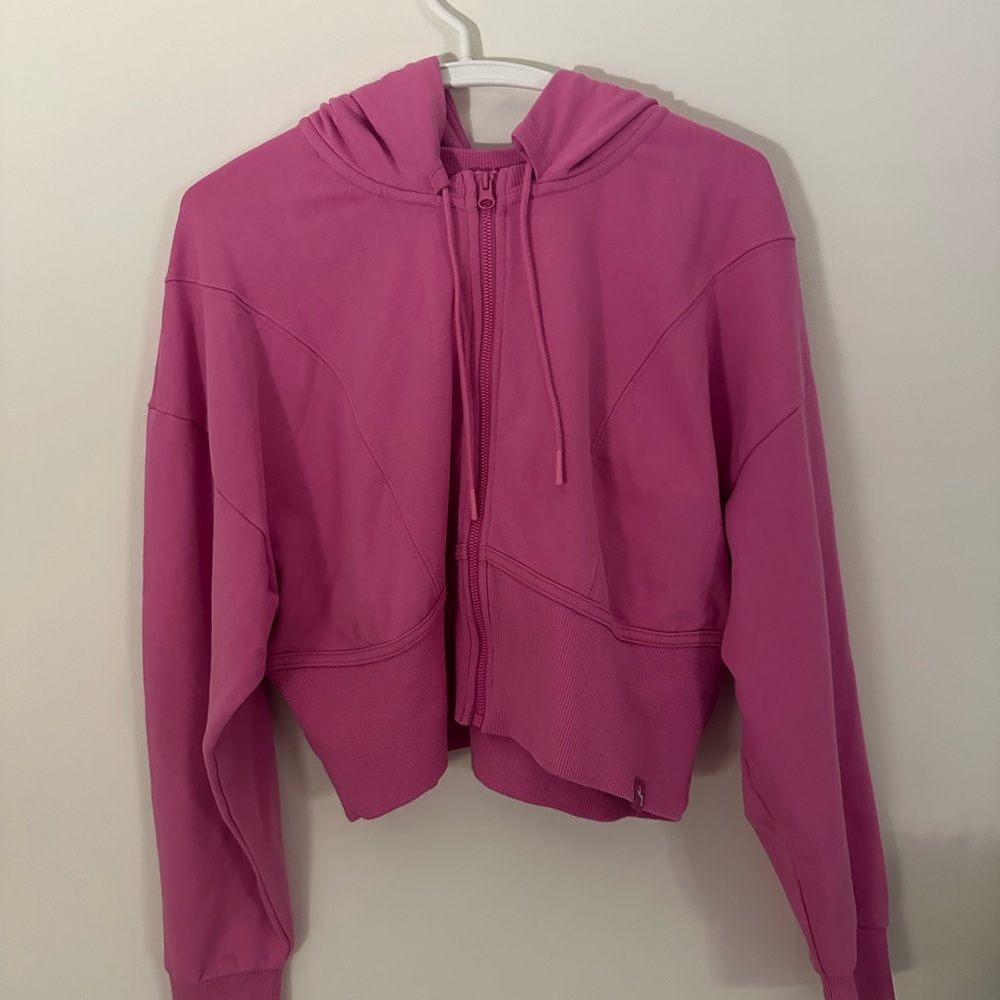 Pink Cropped Hoodie
